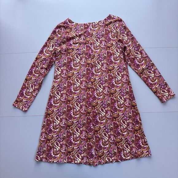 Garnet Hill Phoebe Button Front Knit Dress Size Medium Multicolor Jersey Pockets - Picture 4 of 13